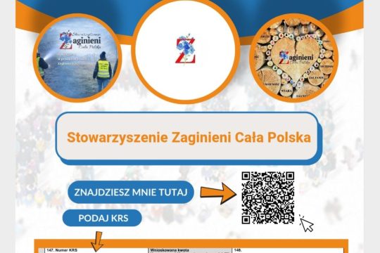 Kochani,
Prosimy Was w tym roku o wsparcie naszej działalności na rzecz zaginion...