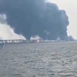 Poranny widok na port w Ust-Łudze.

Skutecznie zaatakowany przez Ukraińców ważny...