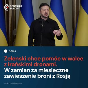 W rozmowie telefonicznej z Bloomberg prezydent Ukrainy zaproponował wysłanie na ...