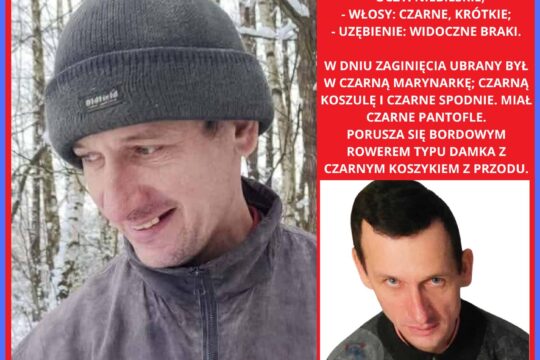 Zaginął
Michał Makowski, lat 40
#kupce #powiat_węgrów #mazowieckie #policja #pil...